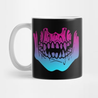 Demon Skeleton Jaw Monster Teeth Vaporwave Mug